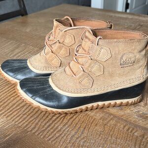 Sorel Kids Tan and Black Waterproof Boots